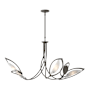 Hubbardton Forge Aerial 5 Light 48" Wide Pendant Dark Smoke / Frosted