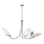 Hubbardton Forge Aerial 5 Light 48" Wide Pendant Vintage Platinum / Frosted