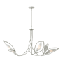 Hubbardton Forge Aerial 5 Light 48" Wide Pendant Sterling / Frosted