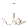 Hubbardton Forge Aerial 5 Light 48" Wide Pendant Modern Brass / Frosted