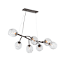 Hubbardton Forge Vine 7 Light 49" Wide Linear Chandelier Dark Smoke