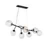 Hubbardton Forge Vine 7 Light 49" Wide Linear Chandelier Black