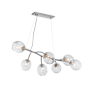 Hubbardton Forge Vine 7 Light 49" Wide Linear Chandelier Vintage Platinum
