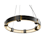 Hubbardton Forge Aura 6 Light 29" Wide Ring Chandelier Dark Smoke / Clear