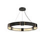 Hubbardton Forge Aura 6 Light 29" Wide Ring Chandelier Natural Iron / Clear