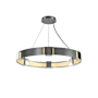 Hubbardton Forge Aura 6 Light 29" Wide Ring Chandelier Vintage Platinum / Clear