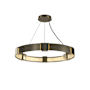 Hubbardton Forge Aura 6 Light 29" Wide Ring Chandelier Soft Gold / Clear