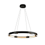Hubbardton Forge Aura 12 Light 48" Wide LED Ring Chandelier Dark Smoke / Clear