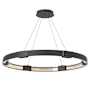Hubbardton Forge Aura 12 Light 48" Wide LED Ring Chandelier Black / Clear
