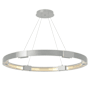 Hubbardton Forge Aura 12 Light 48" Wide LED Ring Chandelier Vintage Platinum / Clear