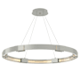 Hubbardton Forge Aura 12 Light 48" Wide LED Ring Chandelier Sterling