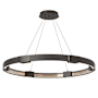 Hubbardton Forge Aura 12 Light 48" Wide LED Ring Chandelier Oil Rubbed Bronze