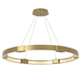 Hubbardton Forge Aura 12 Light 48" Wide LED Ring Chandelier Modern Brass