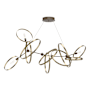 Hubbardton Forge Celesse 6 Light 60" Wide Suspension Linear Pendant Bronze / Soft Gold
