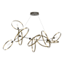 Hubbardton Forge Celesse 6 Light 60" Wide Suspension Linear Pendant Dark Smoke / Soft Gold
