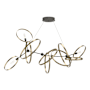 Hubbardton Forge Celesse 6 Light 60" Wide Suspension Linear Pendant Natural Iron / Soft Gold