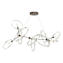 Hubbardton Forge Celesse 6 Light 60" Wide Suspension Linear Pendant Bronze / Sterling