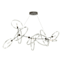 Hubbardton Forge Celesse 6 Light 60" Wide Suspension Linear Pendant Dark Smoke / Sterling