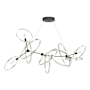 Hubbardton Forge Celesse 6 Light 60" Wide Suspension Linear Pendant Black / Sterling