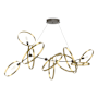 Hubbardton Forge Celesse 6 Light 60" Wide Suspension Linear Pendant Dark Smoke / Modern Brass
