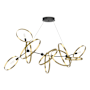 Hubbardton Forge Celesse 6 Light 60" Wide Suspension Linear Pendant Black / Modern Brass