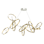 Hubbardton Forge Celesse 6 Light 60" Wide Suspension Linear Pendant Sterling / Modern Brass