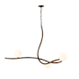 Hubbardton Forge Slide 3 Light 45" Wide Abstract Linear Chandelier Bronze / Opal