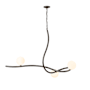 Hubbardton Forge Slide 3 Light 45" Wide Abstract Linear Chandelier Dark Smoke / Opal
