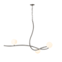 Hubbardton Forge Slide 3 Light 45" Wide Abstract Linear Chandelier Vintage Platinum / Opal