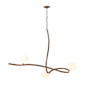 Hubbardton Forge Slide 3 Light 45" Wide Abstract Linear Chandelier Soft Gold / Opal