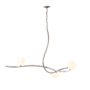 Hubbardton Forge Slide 3 Light 45" Wide Abstract Linear Chandelier Sterling / Opal