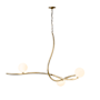 Hubbardton Forge Slide 3 Light 45" Wide Abstract Linear Chandelier Modern Brass / Opal