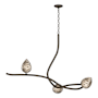 Hubbardton Forge Floret 3 Light 45" Wide Linear Pendant Dark Smoke