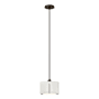 Hubbardton Forge Exos 12" Wide Pendant with Customizable Fabric Shade Bronze / Natural Anna