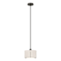 Hubbardton Forge Exos 12" Wide Pendant with Customizable Fabric Shade Dark Smoke / Flax
