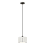 Hubbardton Forge Exos 12" Wide Pendant with Customizable Fabric Shade Dark Smoke / Natural Anna