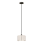 Hubbardton Forge Exos 12" Wide Pendant with Customizable Fabric Shade Natural Iron / Flax