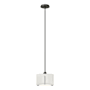 Hubbardton Forge Exos 12" Wide Pendant with Customizable Fabric Shade Natural Iron / Natural Anna