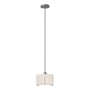 Hubbardton Forge Exos 12" Wide Pendant with Customizable Fabric Shade Vintage Platinum / Flax