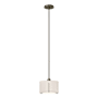 Hubbardton Forge Exos 12" Wide Pendant with Customizable Fabric Shade Soft Gold / Flax