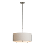 Hubbardton Forge Exos 3 Light 23" Wide Pendant Dark Smoke / Flax