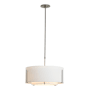 Hubbardton Forge Exos 3 Light 23" Wide Pendant Dark Smoke / Natural Anna