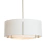Hubbardton Forge Exos 3 Light 23" Wide Pendant Sterling / Natural Anna