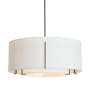 Hubbardton Forge Exos 3 Light 28" Wide Pendant Dark Smoke / Natural Anna