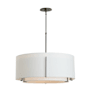 Hubbardton Forge Exos 3 Light 28" Wide Pendant Natural Iron / Natural Anna