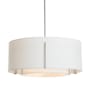 Hubbardton Forge Exos 3 Light 28" Wide Pendant Sterling / Natural Anna