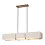 Hubbardton Forge Exos 4 Light 47" Wide Linear Chandelier Bronze / Flax