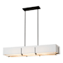 Hubbardton Forge Exos 4 Light 47" Wide Linear Chandelier Black / Natural Anna