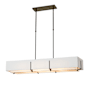 Hubbardton Forge Exos 4 Light 47" Wide Linear Chandelier Oil Rubbed Bronze / Natural Anna