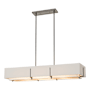 Hubbardton Forge Exos 4 Light 47" Wide Linear Chandelier Natural Iron / Flax